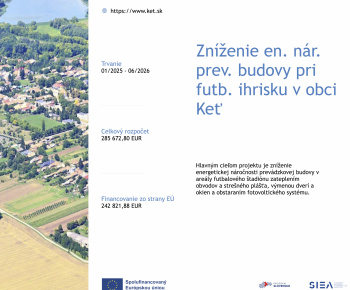 Projekty / Zníženie en. nár. prev. budovy pri futb. ihrisku v obci Keť - foto